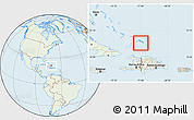 Savanna Style Location Map of Turks and Caicos Islands, lighten