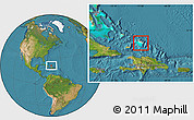 Savanna Style Location Map of Turks and Caicos Islands, satellite outside