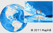 Shaded Relief Location Map of Turks and Caicos Islands, lighten, land only