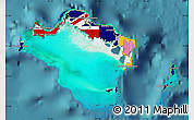 Flag Map of Turks and Caicos Islands, satellite outside