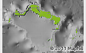 Physical Map of Turks and Caicos Islands, darken, desaturated