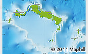 Physical Map of Turks and Caicos Islands, single color outside
