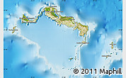 Satellite Map of Turks and Caicos Islands, shaded relief outside