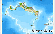 Satellite Map of Turks and Caicos Islands, single color outside, bathymetry sea