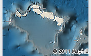 Shaded Relief Map of Turks and Caicos Islands, darken