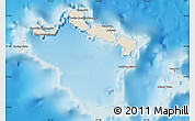 Shaded Relief Map of Turks and Caicos Islands, political outside, shaded relief sea