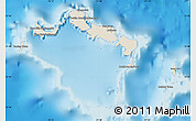 Shaded Relief Map of Turks and Caicos Islands, semi-desaturated, land only