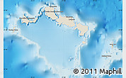 Shaded Relief Map of Turks and Caicos Islands, single color outside