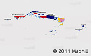 Flag Panoramic Map of Turks and Caicos Islands, flag centered