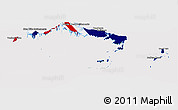 Flag Panoramic Map of Turks and Caicos Islands, flag aligned to the middle