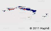 Flag Panoramic Map of Turks and Caicos Islands, flag rotated