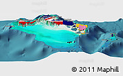 Flag Panoramic Map of Turks and Caicos Islands, satellite outside