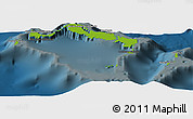 Physical Panoramic Map of Turks and Caicos Islands, darken