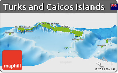 Physical Panoramic Map of Turks and Caicos Islands