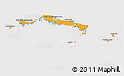 Political Panoramic Map of Turks and Caicos Islands, cropped outside