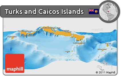 Political Panoramic Map of Turks and Caicos Islands