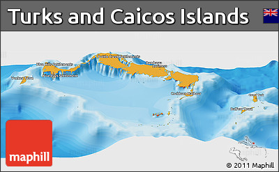 Political Panoramic Map of Turks and Caicos Islands