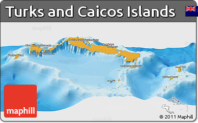 Political Panoramic Map of Turks and Caicos Islands