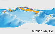 Political Panoramic Map of Turks and Caicos Islands