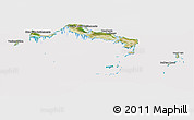 Satellite Panoramic Map of Turks and Caicos Islands, cropped outside