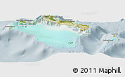 Satellite Panoramic Map of Turks and Caicos Islands, lighten
