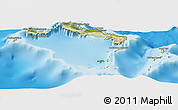 Satellite Panoramic Map of Turks and Caicos Islands, physical outside