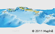 Satellite Panoramic Map of Turks and Caicos Islands, political outside