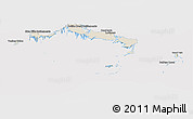 Shaded Relief Panoramic Map of Turks and Caicos Islands, cropped outside