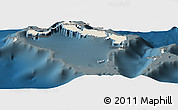 Shaded Relief Panoramic Map of Turks and Caicos Islands, darken