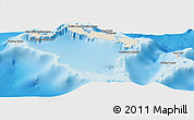 Shaded Relief Panoramic Map of Turks and Caicos Islands, satellite outside, shaded relief sea