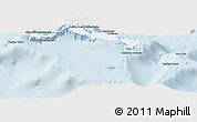 Silver Style Panoramic Map of Turks and Caicos Islands