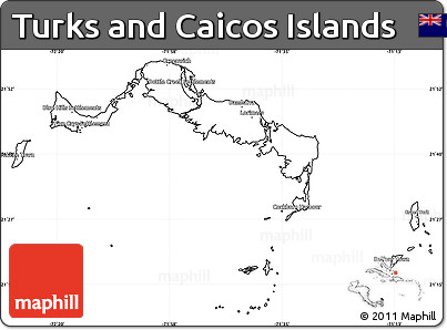 Blank Simple Map of Turks and Caicos Islands