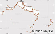 Classic Style Simple Map of Turks and Caicos Islands, cropped outside