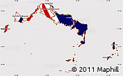 Flag Simple Map of Turks and Caicos Islands, flag aligned to the middle