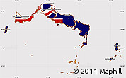 Flag Simple Map of Turks and Caicos Islands, flag rotated
