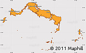 Political Simple Map of Turks and Caicos Islands, cropped outside