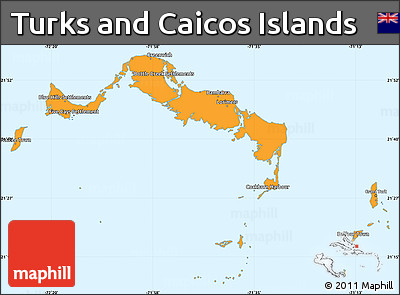 Political Simple Map of Turks and Caicos Islands