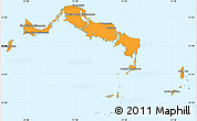Political Simple Map of Turks and Caicos Islands, political shades outside