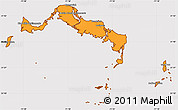 Political Shades Simple Map of Turks and Caicos Islands, cropped outside