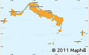 Political Shades Simple Map of Turks and Caicos Islands, single color outside