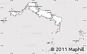 Silver Style Simple Map of Turks and Caicos Islands, cropped outside