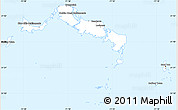 Silver Style Simple Map of Turks and Caicos Islands, single color outside