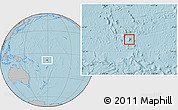 Gray Location Map of Funafuti, hill shading