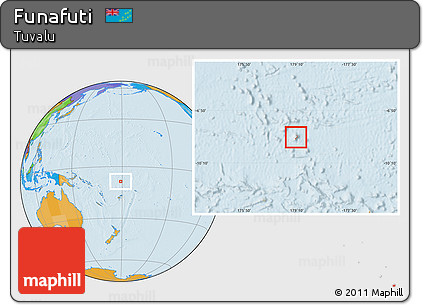 Political Location Map of Funafuti, highlighted country