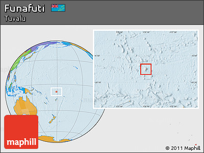 Political Location Map of Funafuti, highlighted country
