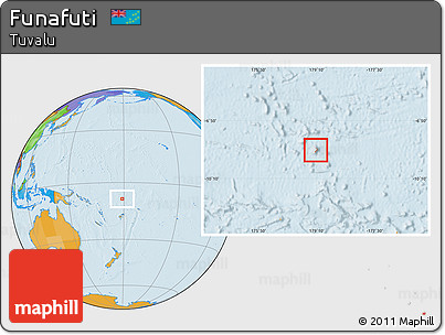 Political Location Map of Funafuti, highlighted country