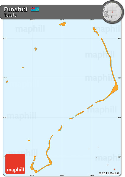 Political Simple Map of Funafuti