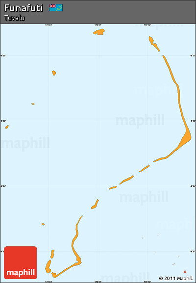 Political Simple Map of Funafuti, single color outside