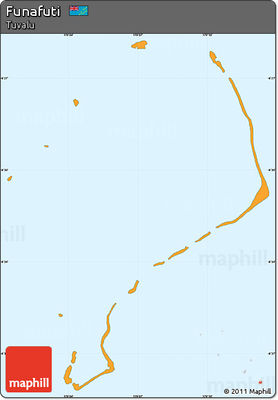 Political Simple Map of Funafuti, single color outside