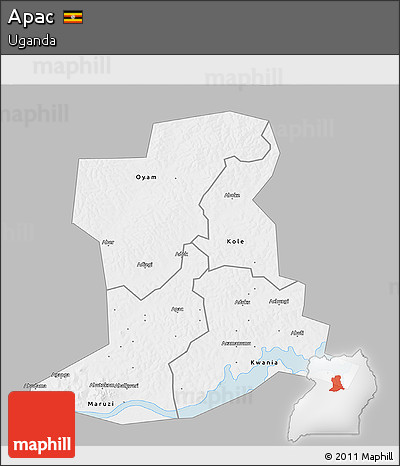 Gray 3D Map of Apac, single color outside